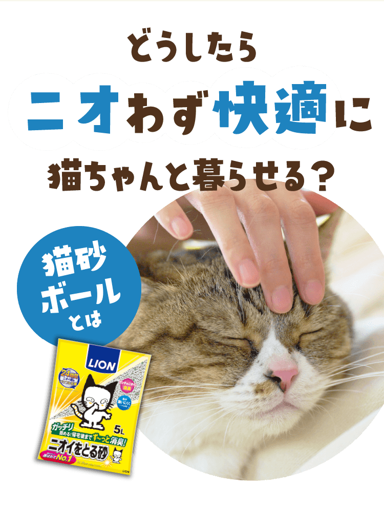 どうしたらニオわず快適に猫ちゃんと暮らせる？猫砂ボールとは