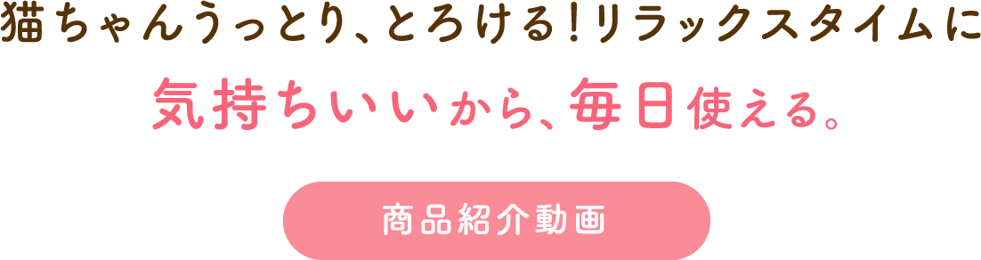 猫ちゃんうっとり、とろける！リラックスタイムに気持ちいいから、毎日使える。商品紹介動画