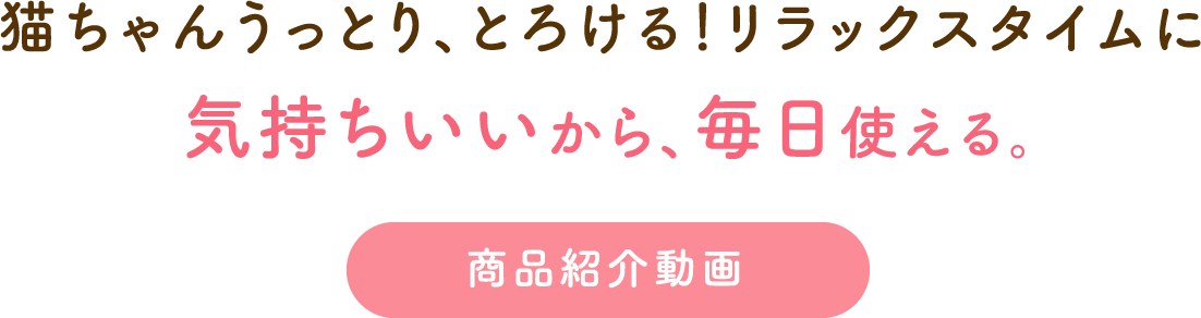 猫ちゃんうっとり、とろける!リラックスタイムに気持ちいいから、毎日使える。商品紹介動画
