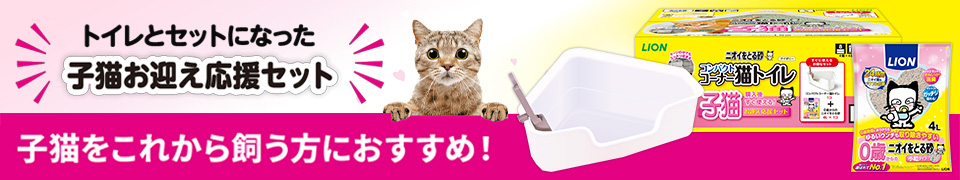 0歳（子猫）からのニオイをとる砂 小粒タイプ 特設ページへ