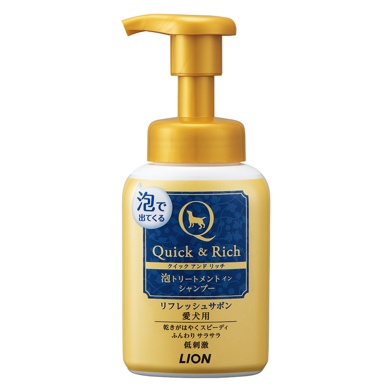 パッケージ写真:クイック&リッチ 泡トリートメント イン シャンプー 愛犬用 リフレッシュサボン