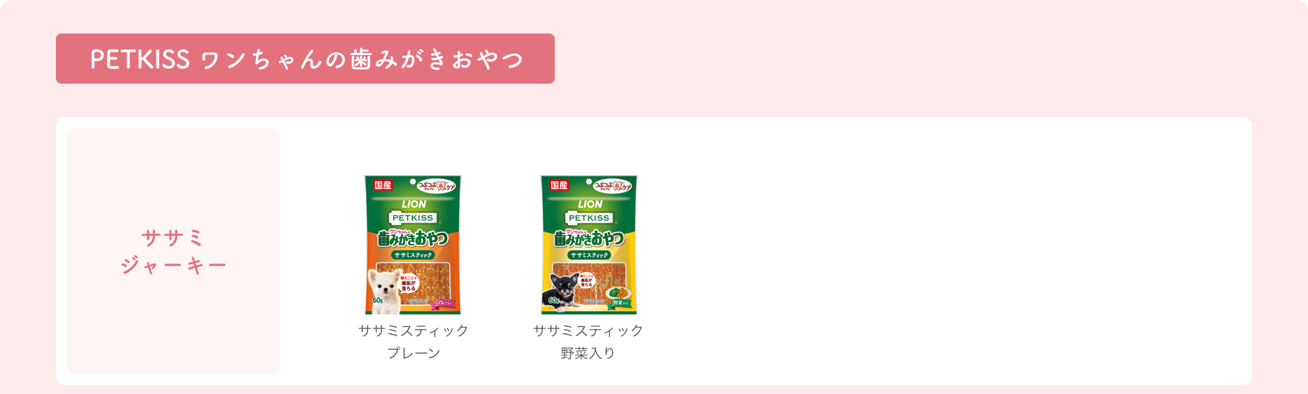 【ワンちゃんの歯みがきおやつ】商品パッケージ