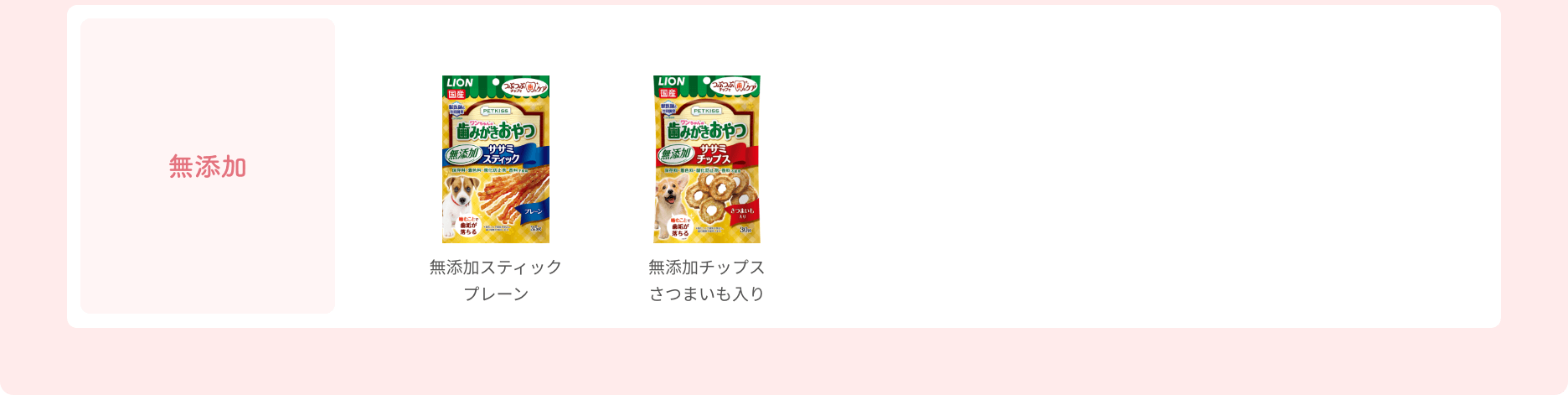 【ワンちゃんの歯みがきおやつ 無添加】商品パッケージ